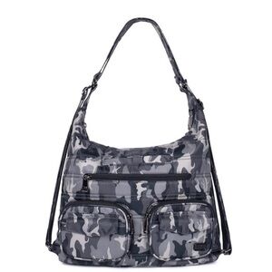 Lug Zipliner Camo Midnight Convertible Hobo Bag NWOT